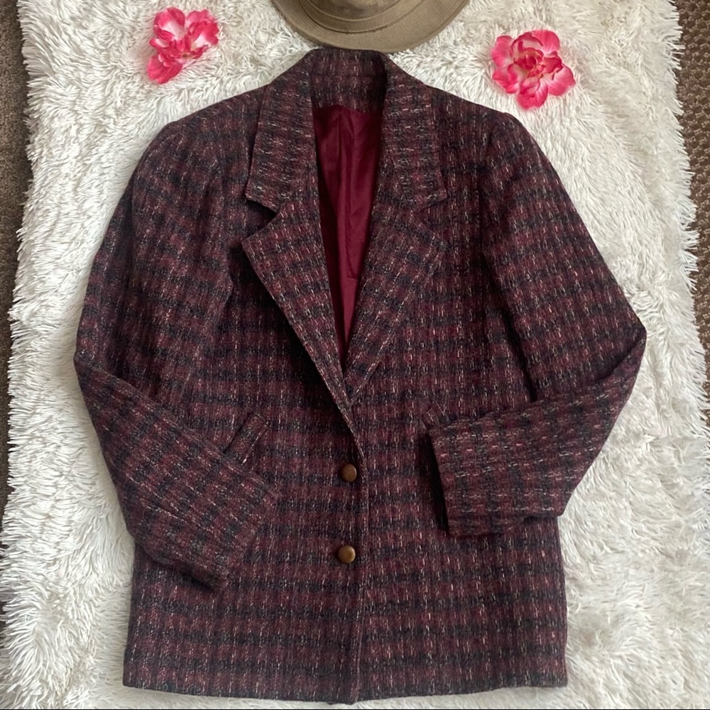 Vintage J.Celeste Ltd. Print Pure Wool Blazer